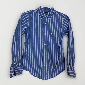 Abercrombie &  Fitch boys Button Down Long Sleeve shirt blue Striped sz‎ L Y2K